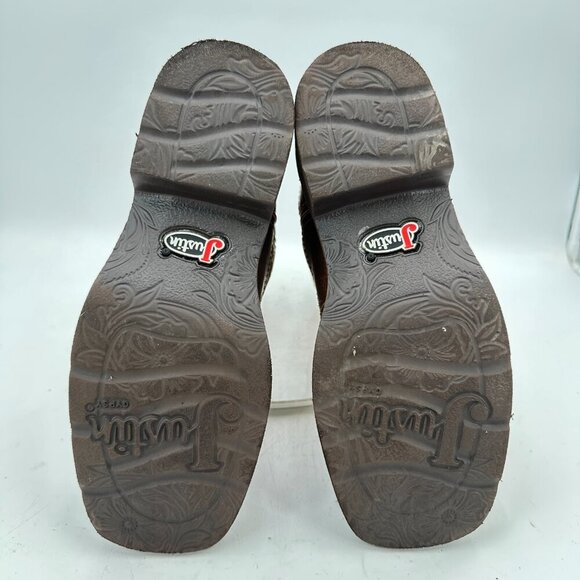 Justin Women Size 7B GY9530 Starlina 11" Tan Frenzy Square Toe Western Boot - Picture 8 of 13